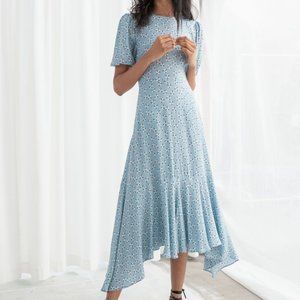 NWT &OtherStories Light Blue Printed Midi Dress